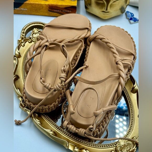 🆕 AJE 🧿 NWOT Tryphena Platform Twist Sandal, Beige - SIZE 38 - Picture 5 of 16